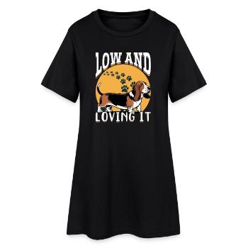 Basset Hound de race de chien drôle - Robe T-shirt Femme - noir - Devant