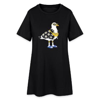 Mouette marguerite en look d’été - Robe T-shirt Femme - noir - Devant