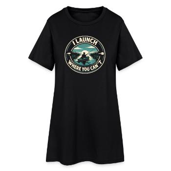 Commencer hors de portée | Pêche en kayak - Robe T-shirt Femme - noir - Devant