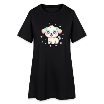 Pastel Star Pup - Women’s T-Shirt Dress - black - Front