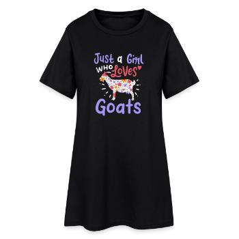 Juste une fille qui aime les chèvres - Robe T-shirt Femme - noir - Devant