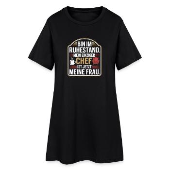 Rentner Bin Im Ruhestand Pensionär Kollege Rente - Frauen T-Shirt-Kleid - Schwarz - Vorne