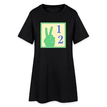 Graphique rétro One Two Counting Hand - Robe T-shirt Femme - noir - Devant