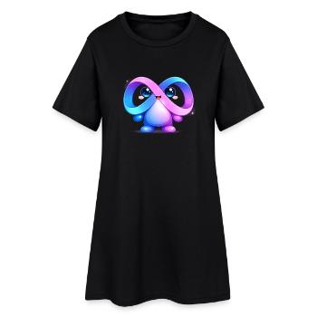 Cute Meta Infinity Mascot Sticker - Women’s T-Shirt Dress - black - Front