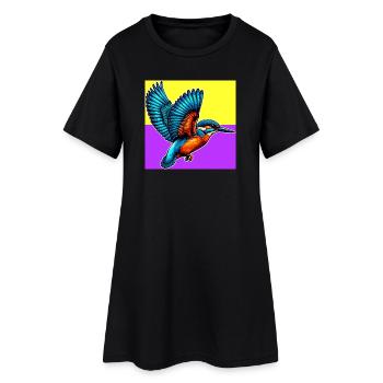 martin-pêcheur - Robe T-shirt Femme - noir - Devant
