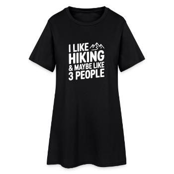 J’aime la randonnée et peut-être trois personnes - Robe T-shirt Femme - noir - Devant