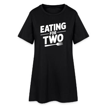 Manger pour deux - Robe T-shirt Femme - noir - Devant