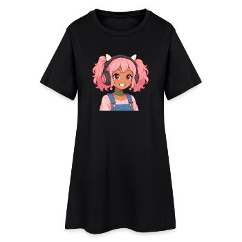Jeux d’anime vintage japonais Bigfoot Gamer - Robe T-shirt Femme - noir - Devant