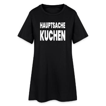 Kuchen - Frauen T-Shirt-Kleid - Schwarz - Vorne