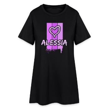 Geschenkidee Alessia - Frauen T-Shirt-Kleid - Schwarz - Vorne