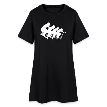 Racing Cyclists Pack Silhouette - Frauen T-Shirt-Kleid - Schwarz - Vorne