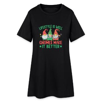 Garden Gnome Costume Life Good Gnomes Make Better - Frauen T-Shirt-Kleid - Schwarz - Vorne