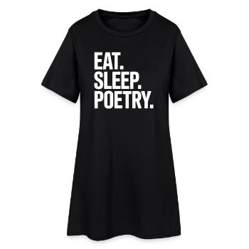 Poésie Manger Sommeil Typographie Audacieuse - Robe T-shirt Femme - noir - Devant