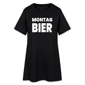 Bier - Frauen T-Shirt-Kleid - Schwarz - Vorne
