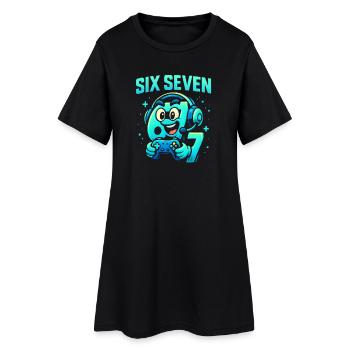 Six Seven Gamer Mascot Italian Brainrot Gaming - Frauen T-Shirt-Kleid - Schwarz - Vorne