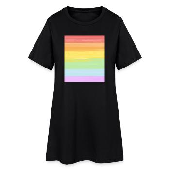 Pastel Rainbow Degradation Fierté LGBTQ - Robe T-shirt Femme - noir - Devant