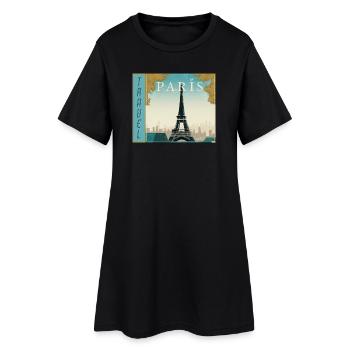 Affiche rétro de voyage de voyage à Paris - Robe T-shirt Femme - noir - Devant