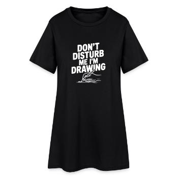 Ne me dérange pas, je dessine. - Robe T-shirt Femme - noir - Devant