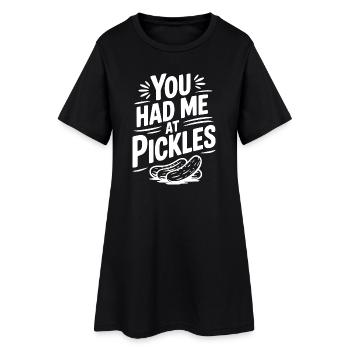 Tu m’as eu à Pickles - Robe T-shirt Femme - noir - Devant