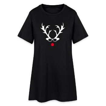 Silhouette de Rudolph avec lunettes - Robe T-shirt Femme - noir - Devant