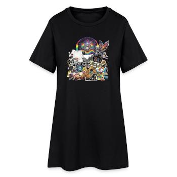 Rock psychédélique Cosmic Space - Robe T-shirt Femme - noir - Devant