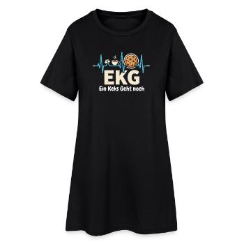EKG Ein Keks Geht Noch - lustiges Pflege Motiv - Frauen T-Shirt-Kleid - Schwarz - Vorne