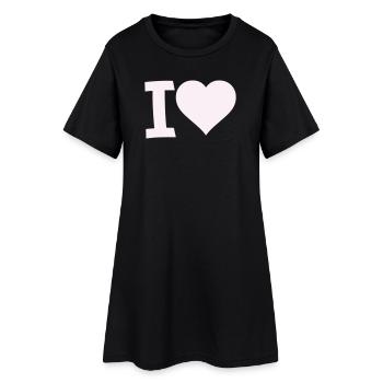 J’adore le motif du cœur - Robe T-shirt Femme - noir - Devant