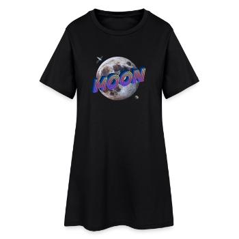 Lune - Série Espace Extra-Atmosphérique - Robe T-shirt Femme - noir - Devant