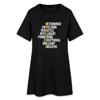 Pile d’adjectifs d’accent jaune - Robe T-shirt Femme - noir - Devant