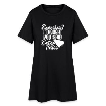 Faire de l’exercice ? Pizza Extra Slice Jeu de mots - Robe T-shirt Femme - noir - Devant
