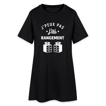 J'peux pas j'ai rangement - Robe T-shirt Femme - noir - Devant
