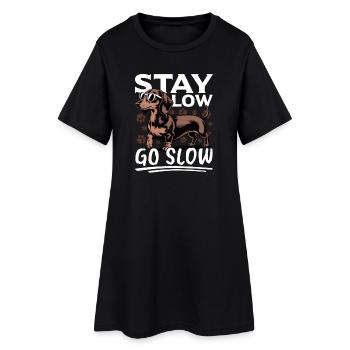 Teckel de race de chien drôle - Robe T-shirt Femme - noir - Devant