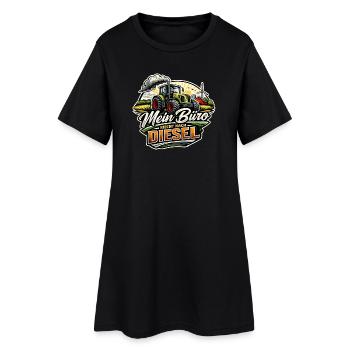Mein Büro riecht nach Diesel - Frauen T-Shirt-Kleid - Schwarz - Vorne