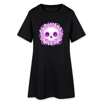 Crystal Skull with Crystals - Women’s T-Shirt Dress - black - Front