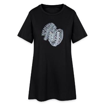 Nervures irisées en spirale - Robe T-shirt Femme - noir - Devant