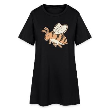 Orange Cartoon Bee Stripes Tiger - Women’s T-Shirt Dress - black - Front