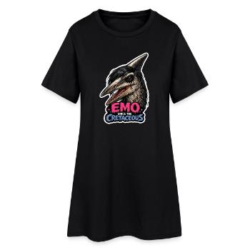 Dinosaure emo, Dino triste, Émotif - Robe T-shirt Femme - noir - Devant