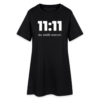 11:11 Du weißt warum – Mystisches Minimal Shirt - Frauen T-Shirt-Kleid - Schwarz - Vorne