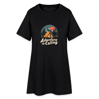 Camping Abenteuer Spruch Adventure appelle le camp - Robe T-shirt Femme - noir - Devant