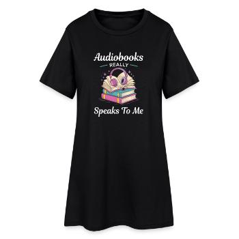 Audiobook Fans Reading With Ears Funny Gift - Women’s T-Shirt Dress - black - Front