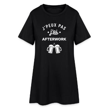 J'peux pas j'ai AFTERWORK - Robe T-shirt Femme - noir - Devant