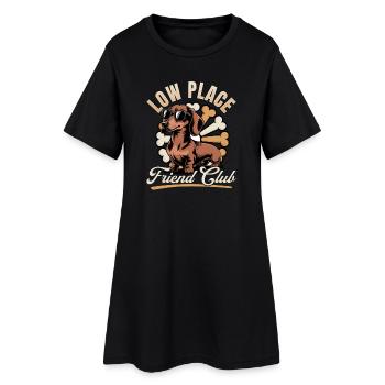 Teckel de race de chien drôle - Robe T-shirt Femme - noir - Devant