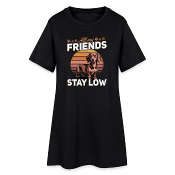 Teckel de race de chien drôle - Robe T-shirt Femme - noir - Devant