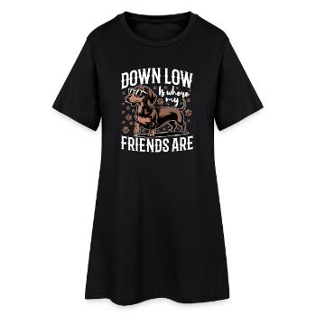 Teckel de race de chien drôle - Robe T-shirt Femme - noir - Devant