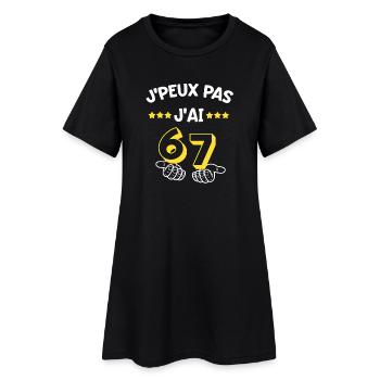 J'peux Pas J'ai 67 Six Seven - Robe T-shirt Femme - noir - Devant