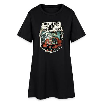 Kino Horror Zombie Popcorn Humor - Frauen T-Shirt-Kleid - Schwarz - Vorne