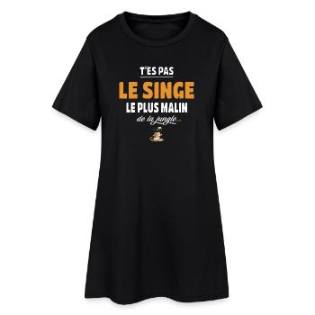 T’es pas le singe le plus malin de la jungle drole - Robe T-shirt Femme - noir - Devant