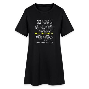 Ne tombez pas en gras Typographie - Robe T-shirt Femme - noir - Devant