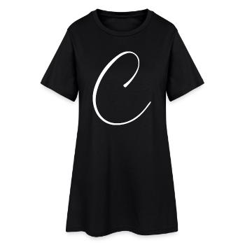 C - Frauen T-Shirt-Kleid - Schwarz - Vorne