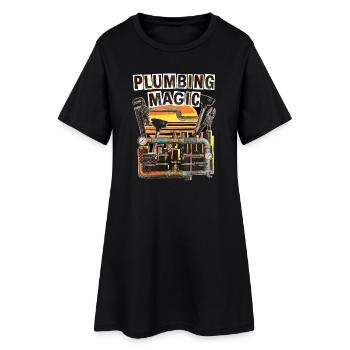 Plombier Rétro Vintage - Robe T-shirt Femme - noir - Devant